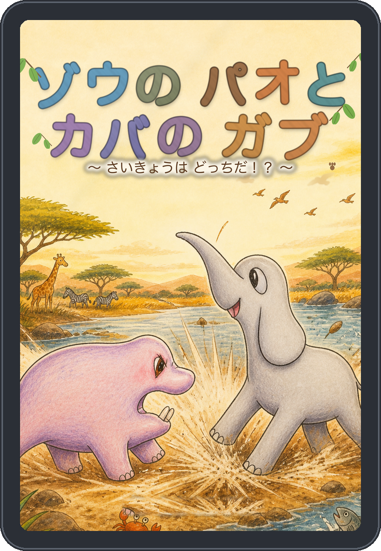 ゾウの パオと カバの ガブ